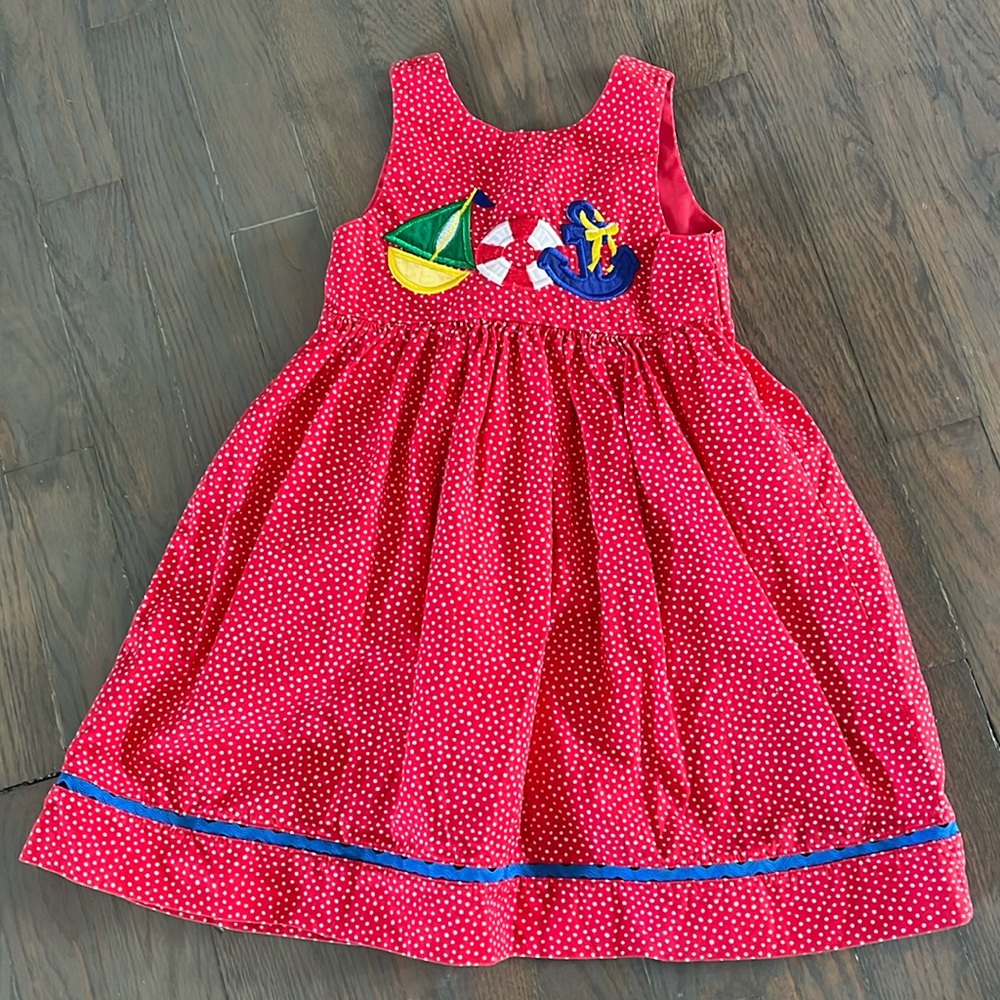 Austin & Ashley Vintage Style Red Nautical Sailor dress size 24 months